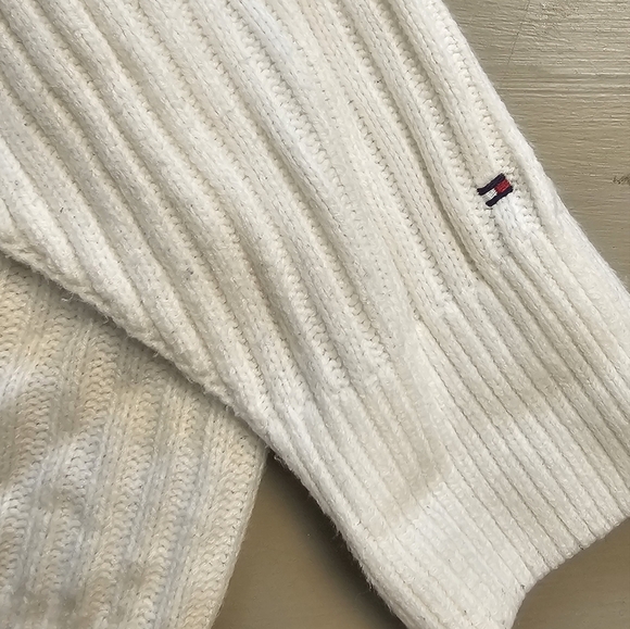 Tommy Hilfiger Cable Knit Sweater Oversized Cropped Xl - Picture 7 of 11